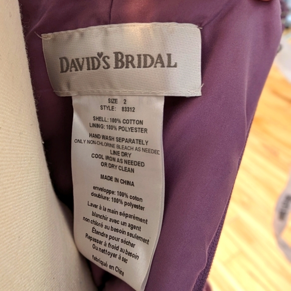 David's Bridal Mauve Strapless Dress Size 2 - Picture 7 of 7